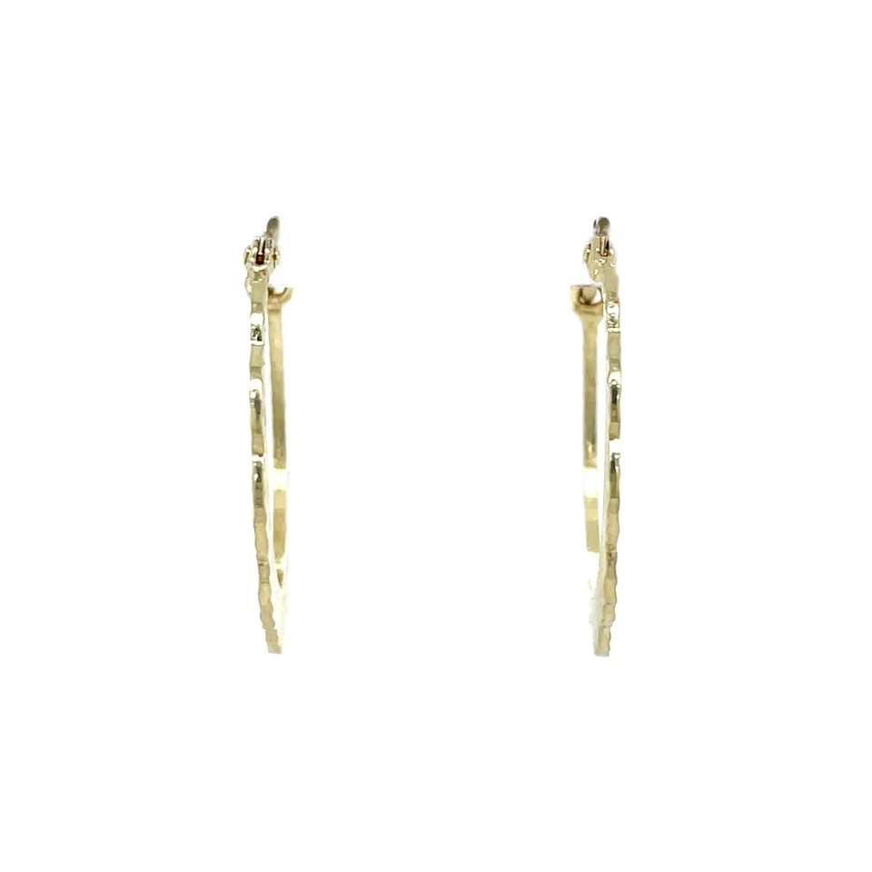 Vintage 14K Gold Fancy Hoop Earrings