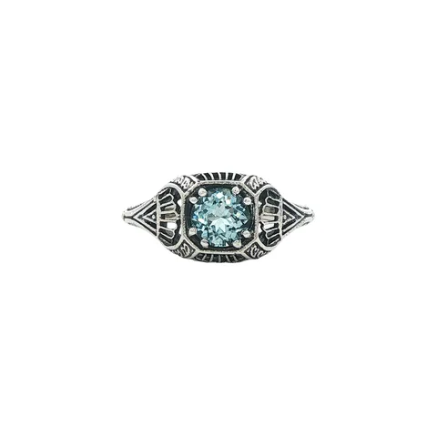 Vintage Sterling Silver Ring with Aquamarine