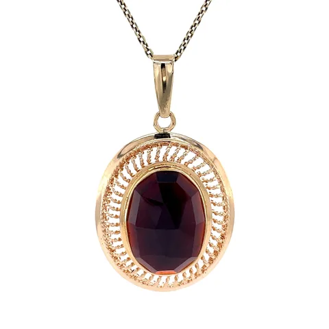 Vintage 14K Gold Pendant with Garnet