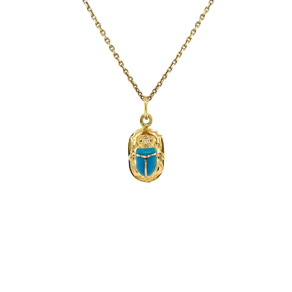 Vintage 18K Gold Pendant with Scarabee