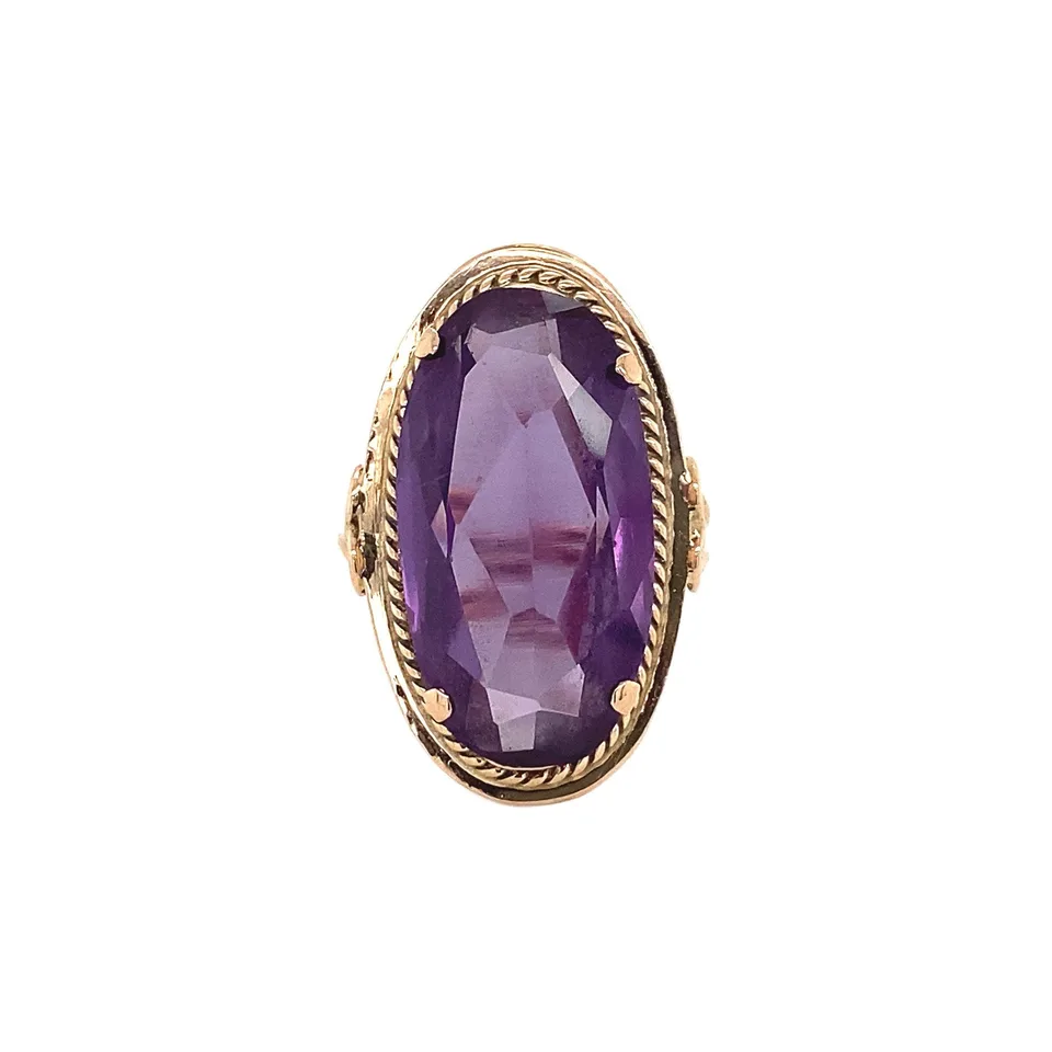 Vintage 14K Rose Gold Ring with Sapphire