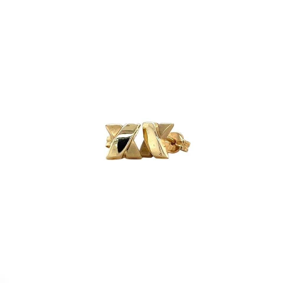 Vintage 14K Gold X Stud Earrings