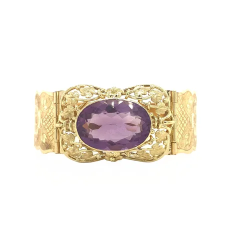 Vintage 14K Gold Bracelet with Amethyst