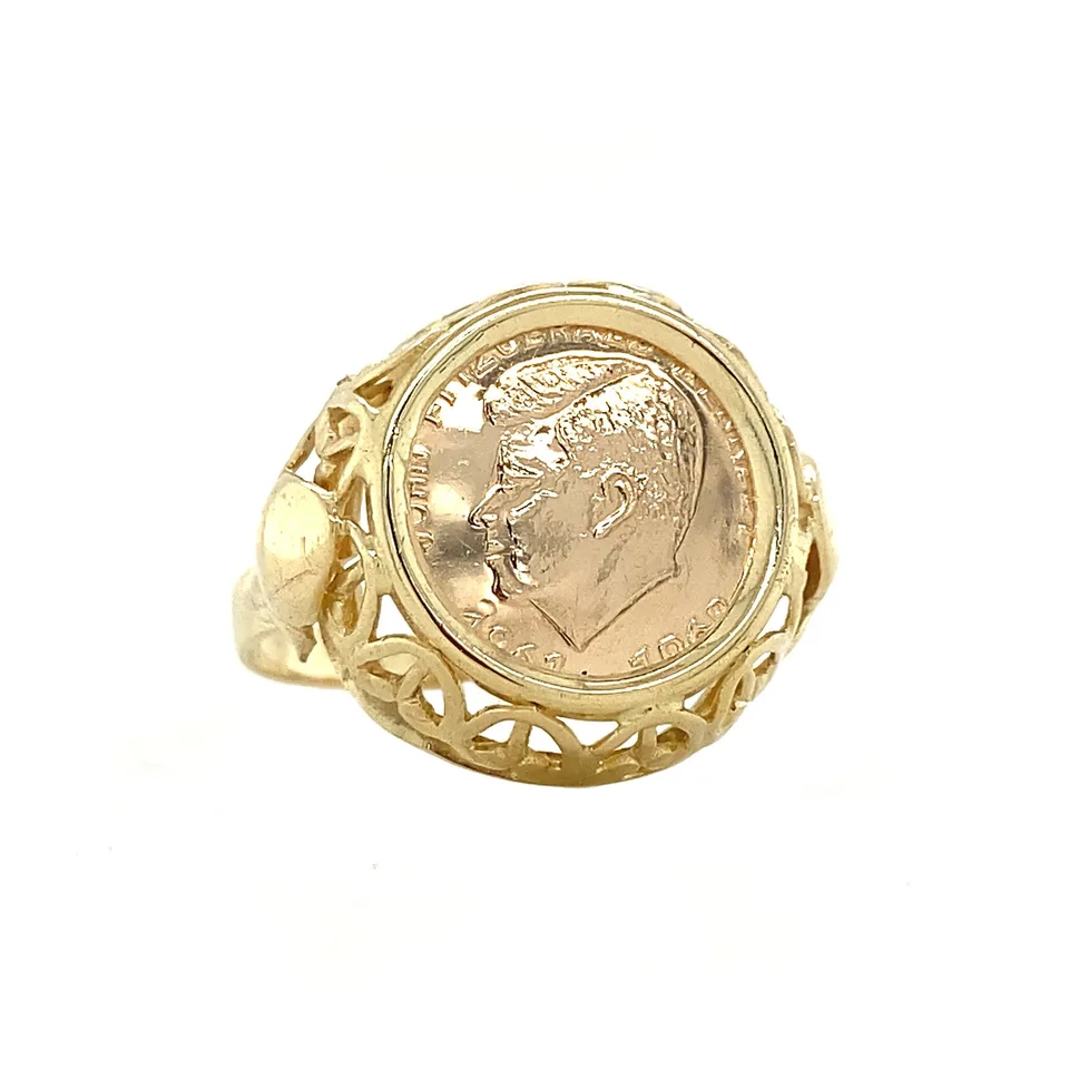 Vintage 14K Gold Ring with Coin