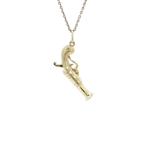 Vintage 14K Gold Pistol Pendant