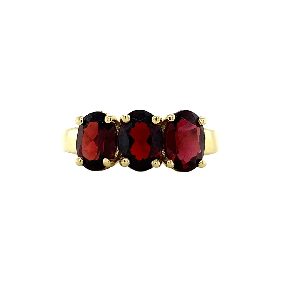 Vintage Marlene 14K Gold Ring, Merlot