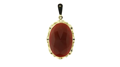 Vintage 14K Gold Pendant with Chalcedony