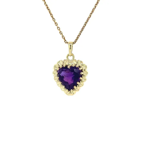 Vintage Sophia 14K Gold Pendant, Violet