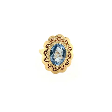 Vintage 14K Gold Ring with Blue Spinel