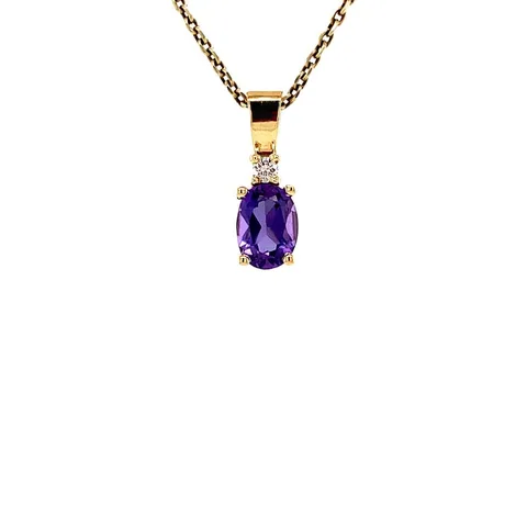 Vintage Grace 14K Gold Pendant, Violet