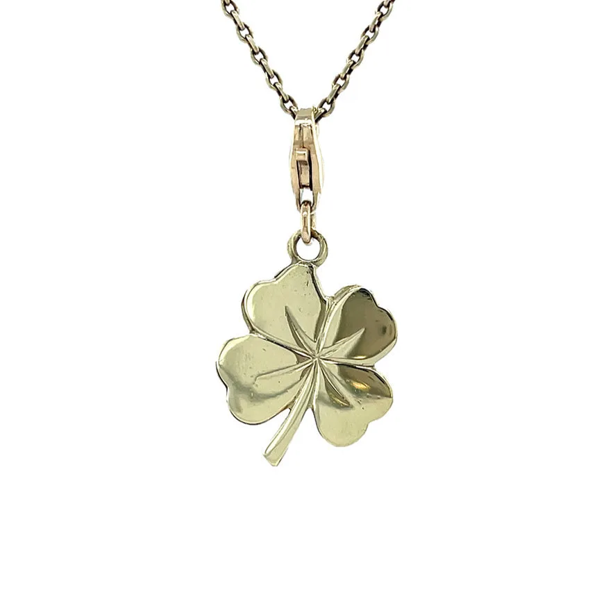 Vintage 14K Gold Klavertje Vier Pendant