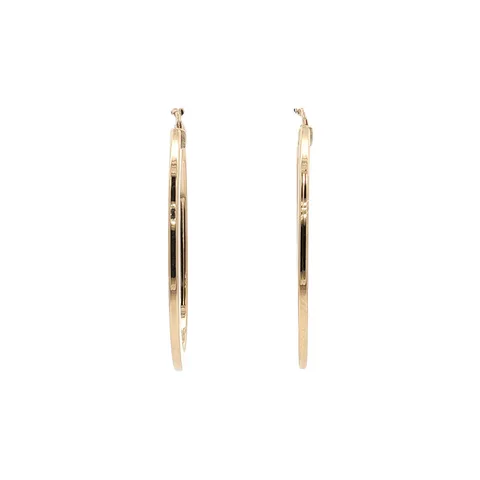 Vintage Smooth 9K Gold Hoop Earrings