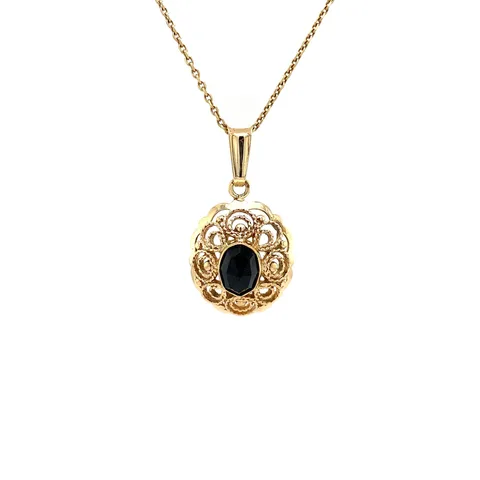 Vintage 14K Gold Pendant with Garnet