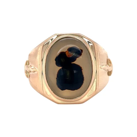 Vintage 14K Gold Ring with Agate