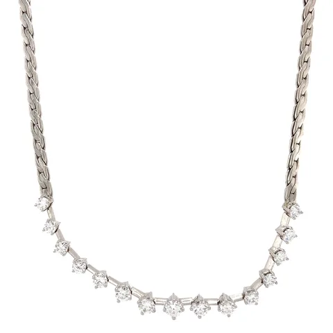 Vintage 18K White Gold Necklace with Diamond