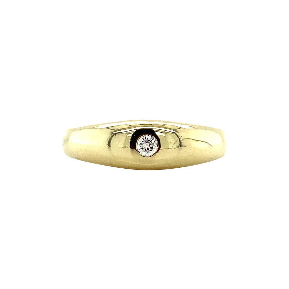 Vintage 14K Gold Pinky Ring with Diamond