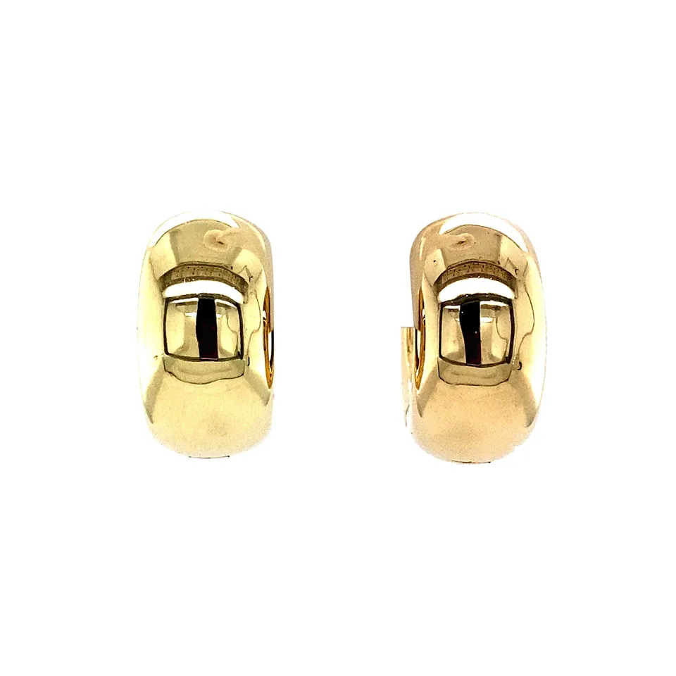 Vintage 14K Gold Smooth Hoop Earrings