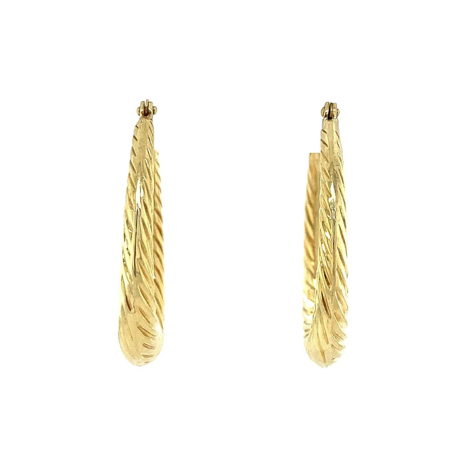 Vintage 14K Gold Hoop Earrings Fancy