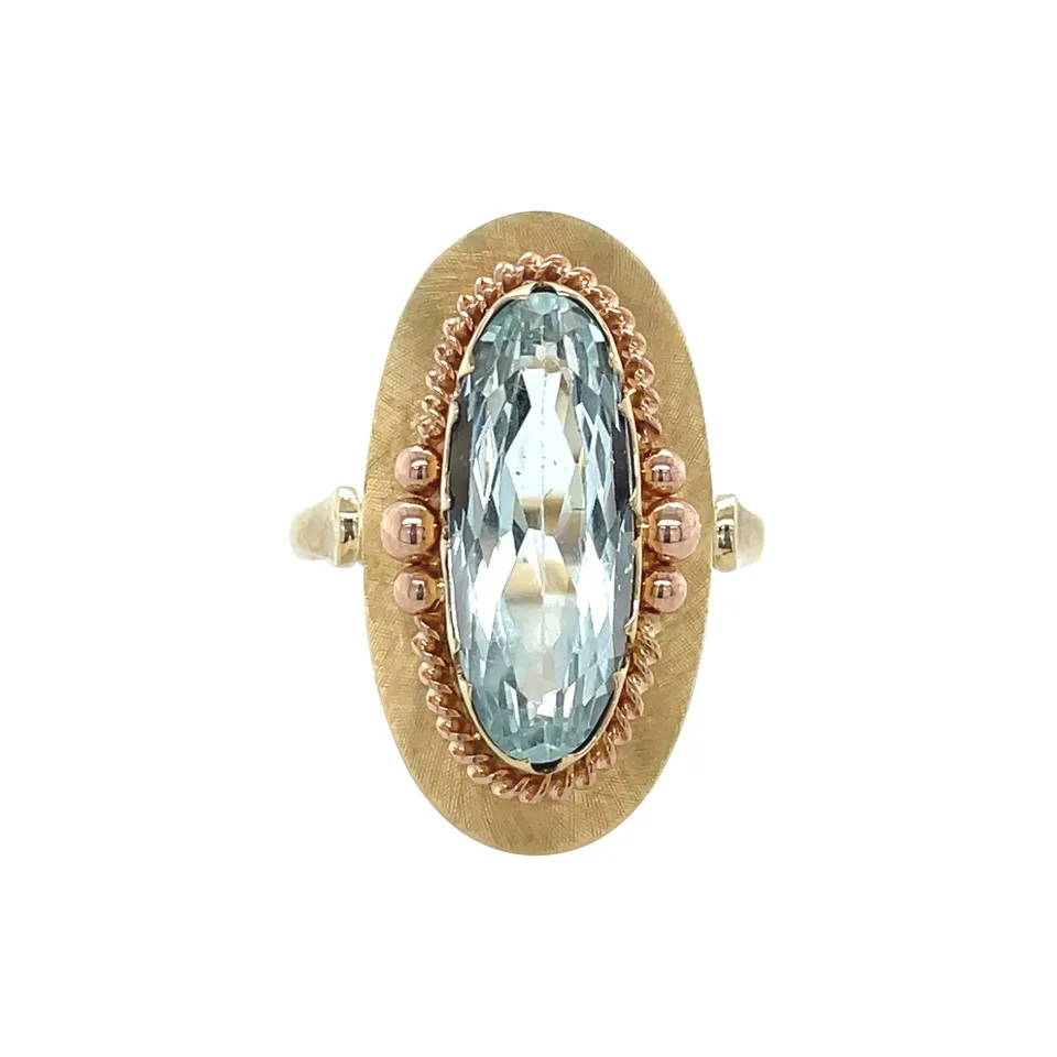 Vintage 14K Gold Ring with Aquamarine