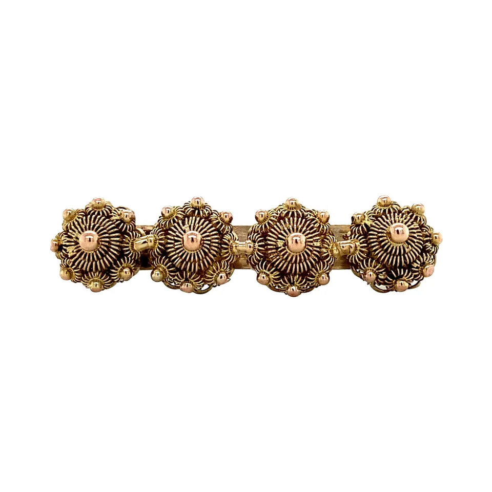 Vintage 14K Gold Zeeland Button Brooch