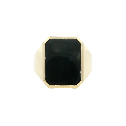 Vintage 14K Gold Ring with Onyx