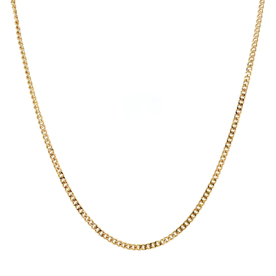 Vintage 14K Gold Long Necklace Curb 46 cm