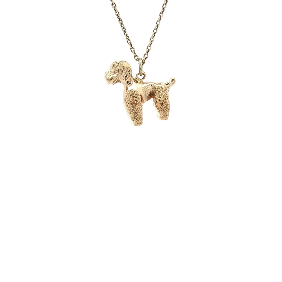 Vintage 14K Gold Poodle Pendant