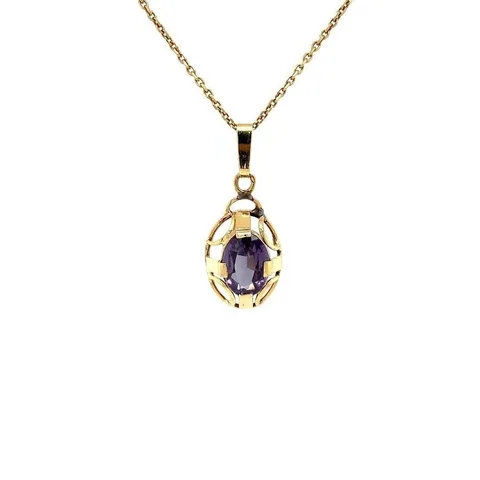 Vintage 14K Gold Pendant with Alexandrite