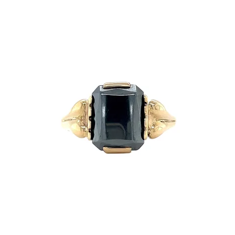 Vintage 14K Gold Ring with Hematite