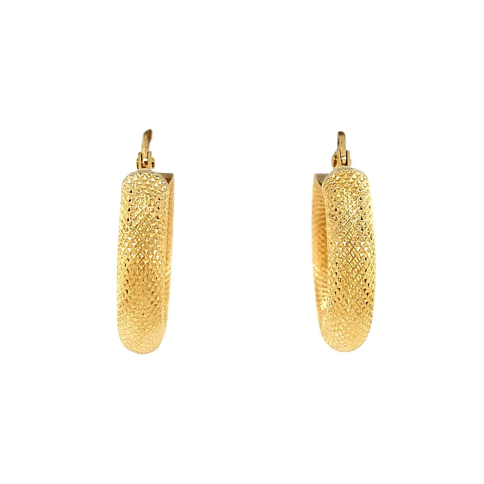 Vintage 18K Gold Hoop Earrings Fancy
