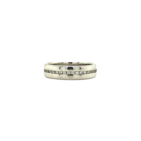 Vintage 14K White Gold Alliance Ring with Diamond