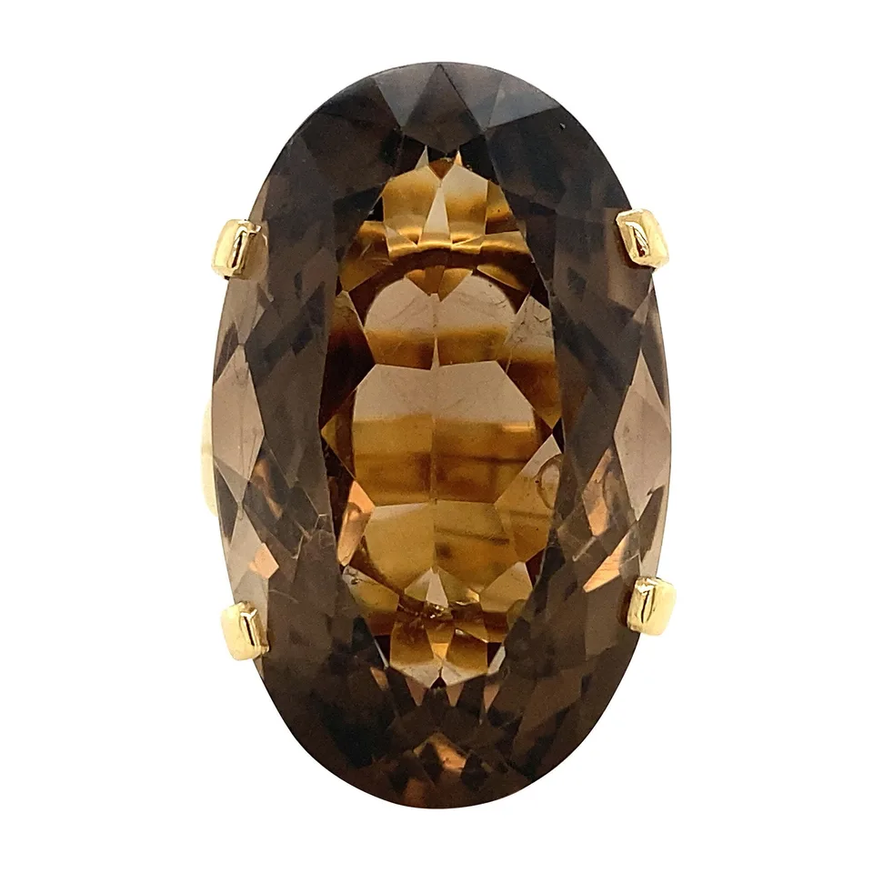Vintage 14K Gold Ring with Smoky Topaz