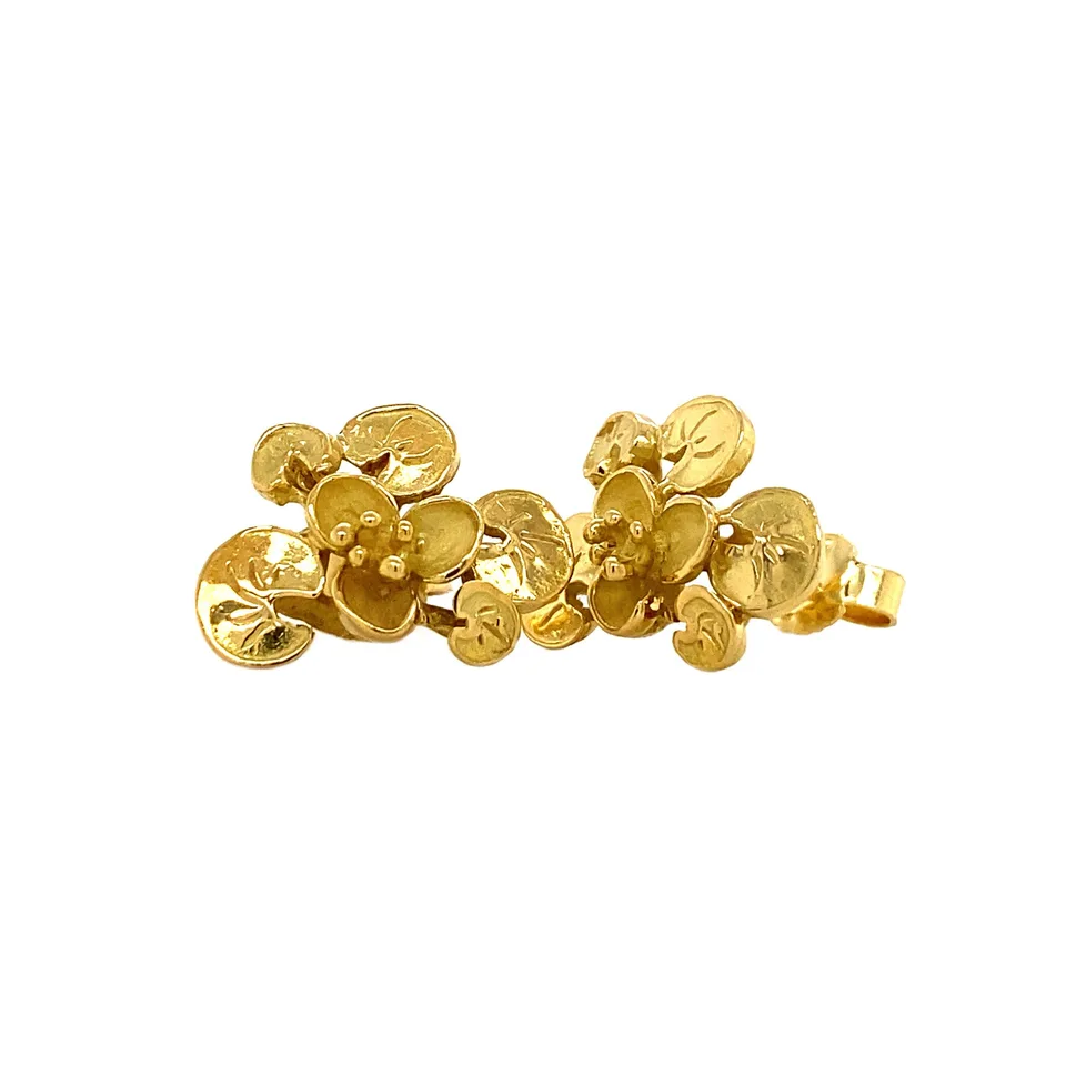 Vintage 18K Gold Fancy Stud Earrings