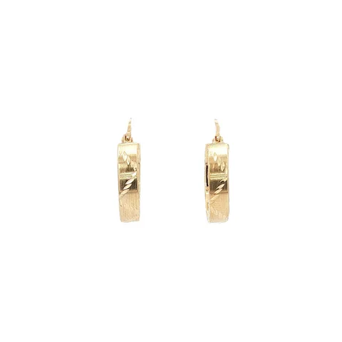 Vintage 14K Gold Fancy Hoop Earrings