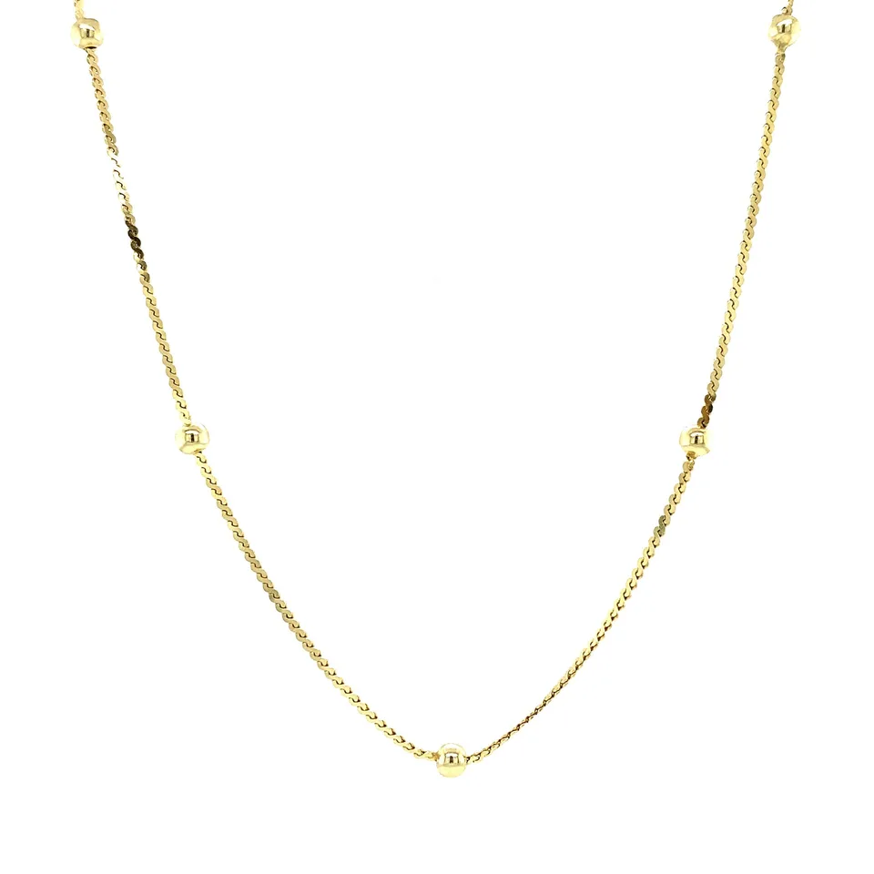Vintage 14K Gold Necklace with Bead 38.5 cm