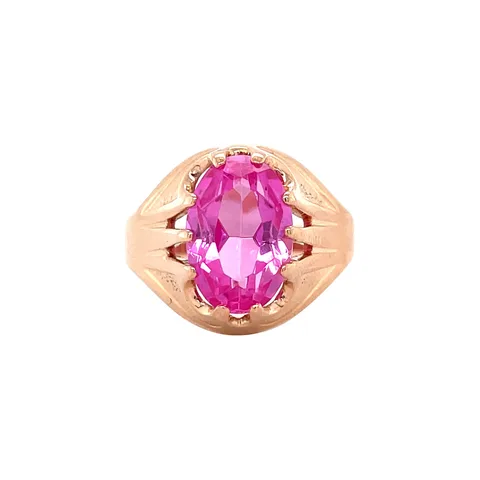Vintage 14K Rose Gold Ring with Sapphire