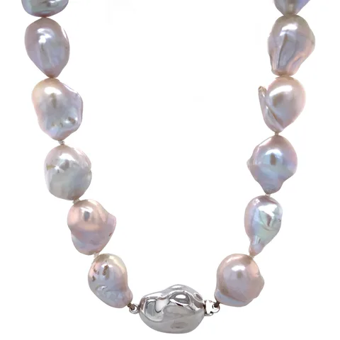 Vintage Pearl Necklace with Sterling Silver Clasp