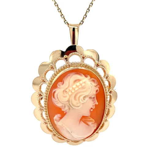 Vintage 14K Gold Pendant with Cameo