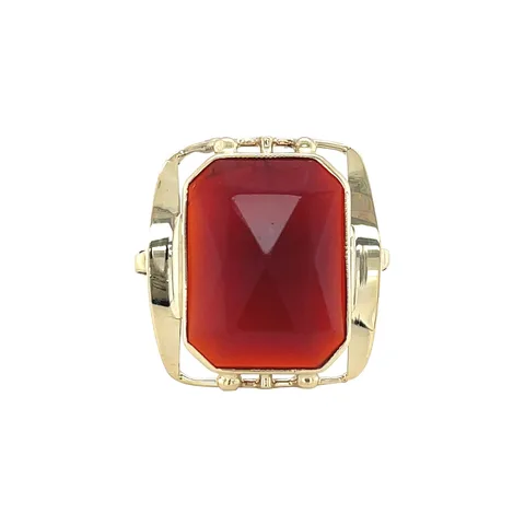 Vintage 14K Gold Ring with Carnelian