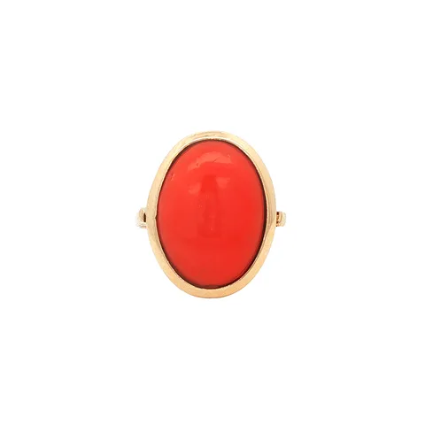 Vintage 14K Gold Ring with Red Coral