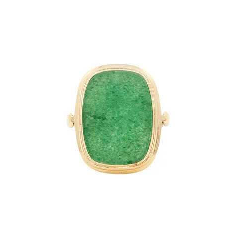 Vintage 14K Gold Ring with Aventurine Quartz