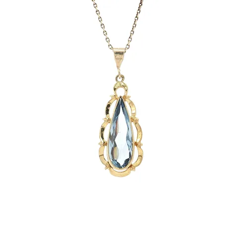 Vintage 14K Gold Pendant with Spinel