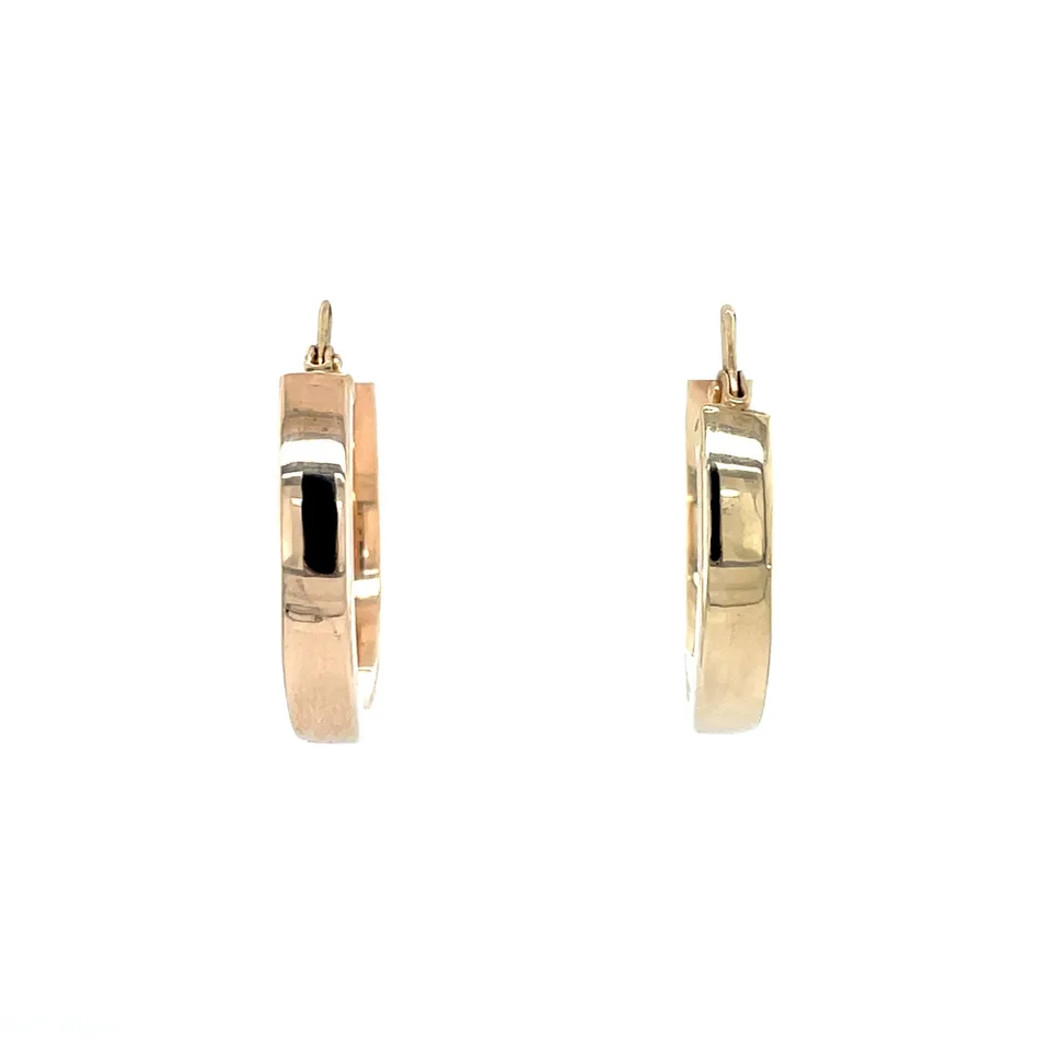 Vintage Smooth 9K Gold Hoop Earrings