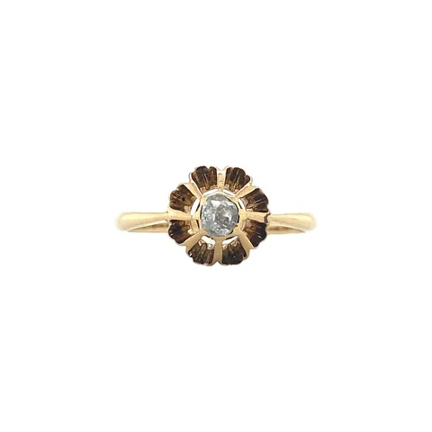 Vintage 14K Gold Ring with Rose Cut Diamond