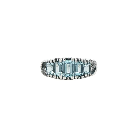 Vintage Sterling Silver Ring with Aquamarine