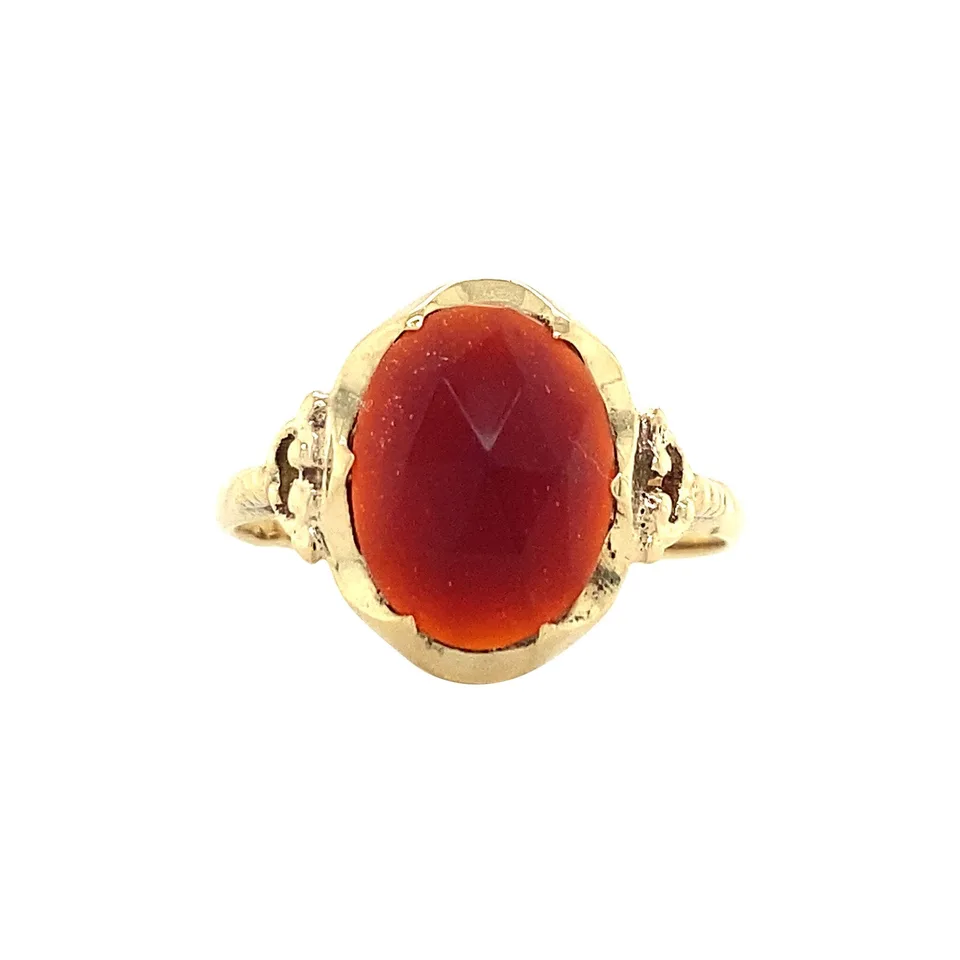 Vintage 14K Gold Ring with Carnelian
