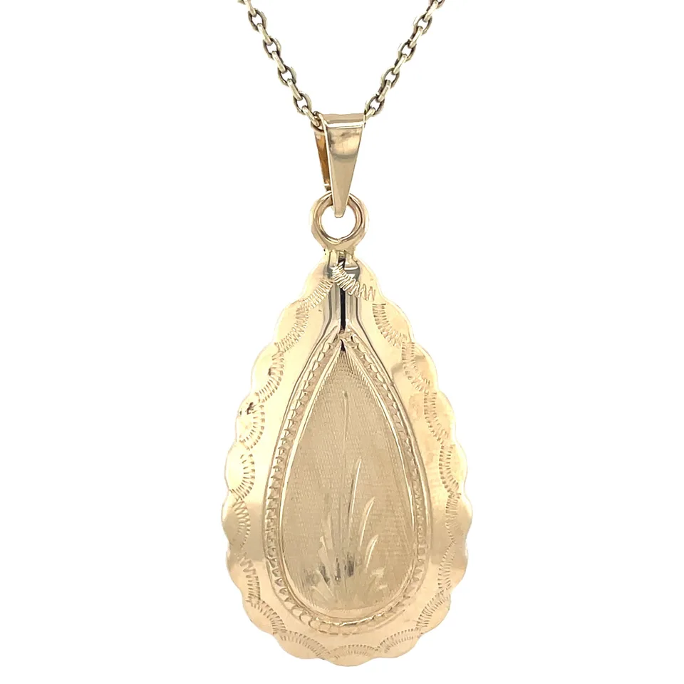 Vintage 14K Gold Pendant with Engraving