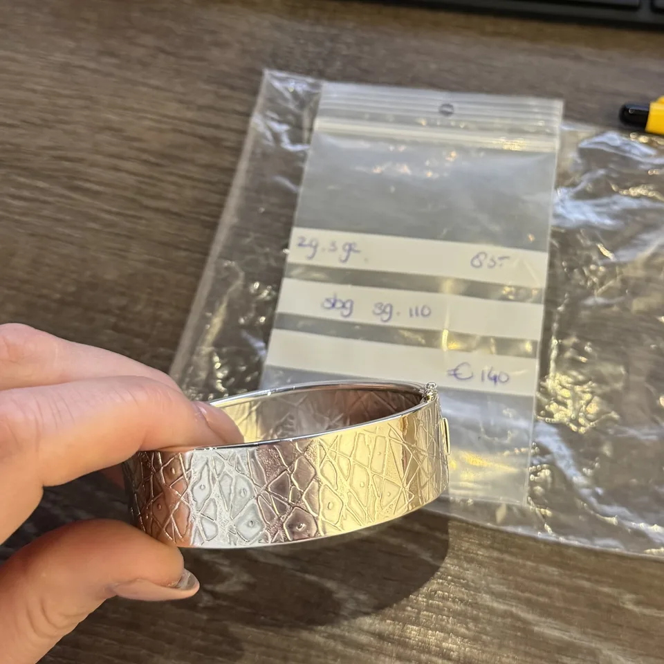 Vintage Silver Bangle with Engraving