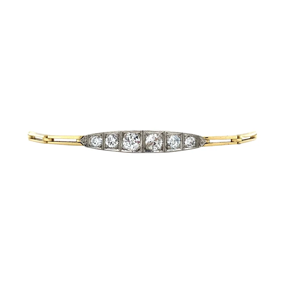 Vintage 14K Gold Bracelet with Diamond