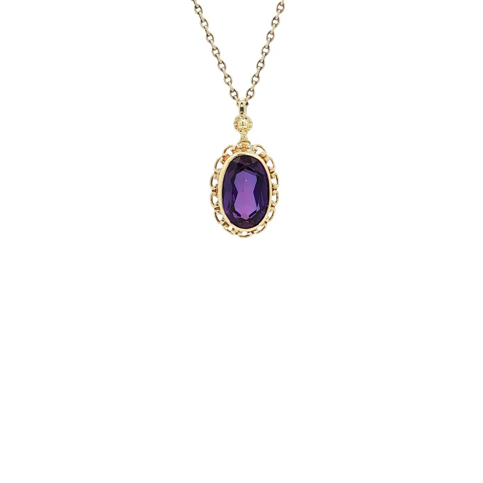 Vintage 14K Gold Pendant with Sapphire